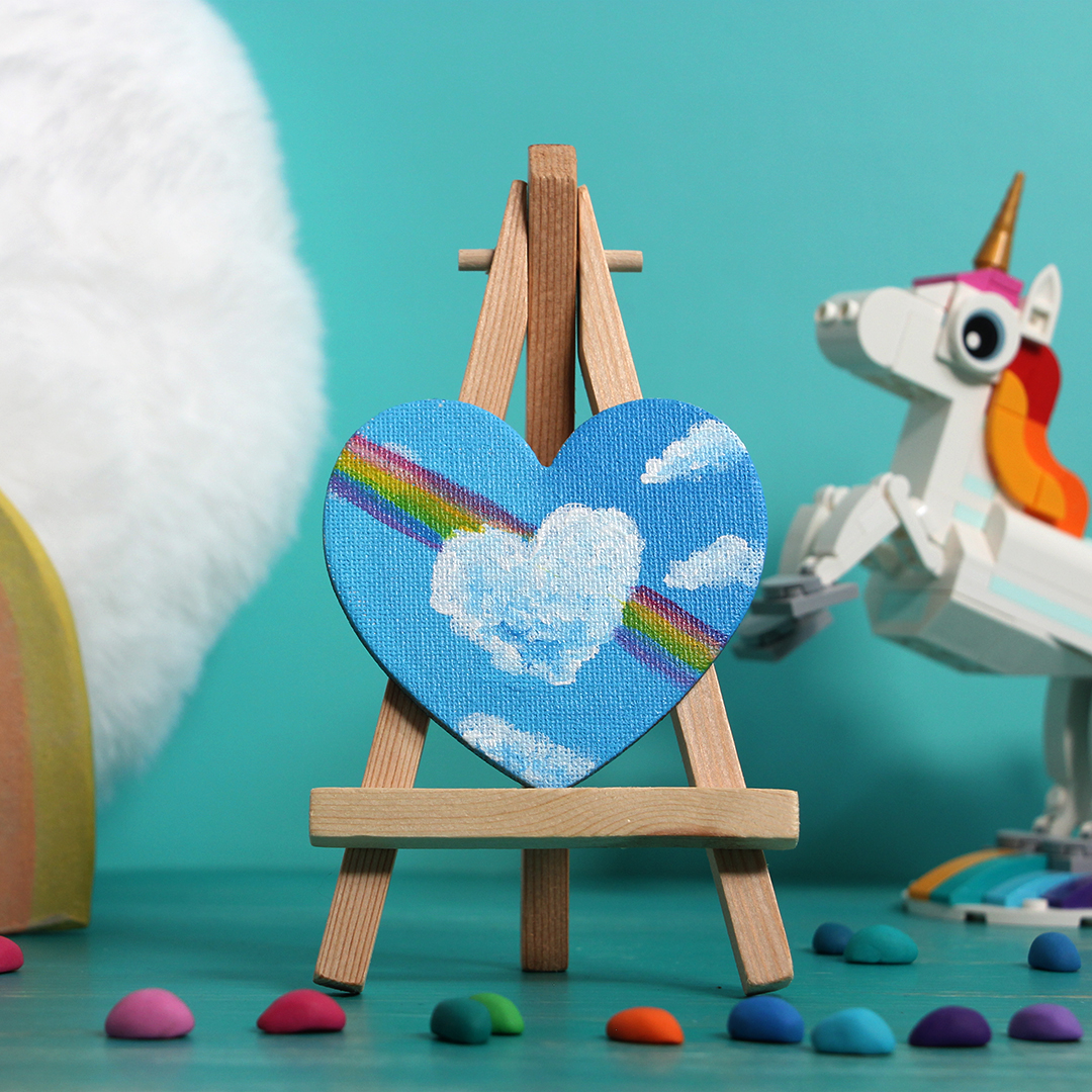 Herzwolke mit Regenbogen: 7x7,5 cm - 14 EUR