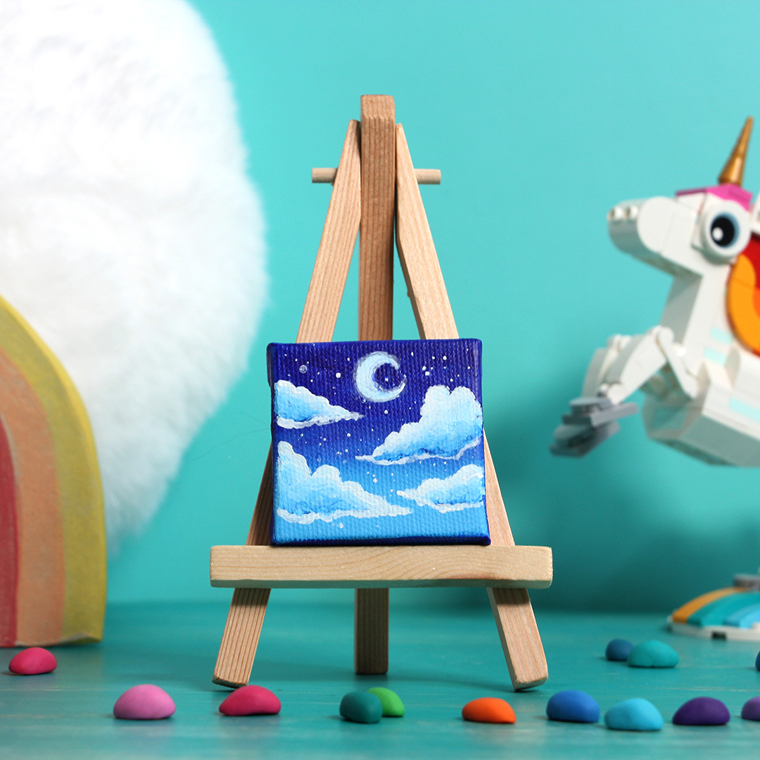 blaue Nacht, klein: 5x5 cm - 10 EUR
