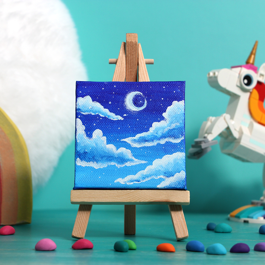 blaue Nacht, groß: 7,5x7,5 cm - 15 EUR